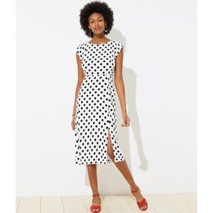 Ann Taylor Loft Polka Dot Cap Sleeve Dress